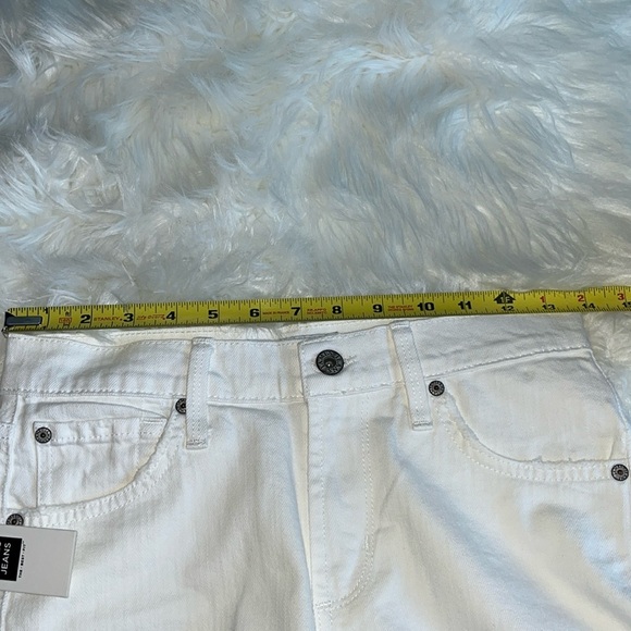 🆕 James Jeans Mid Rise Ciggy Jean Distressed Knee Frayed Hem White Size 25 - Picture 13 of 14